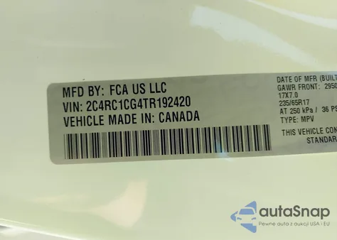 2026 Chrysler Voyager Lx из США, поврежденный, VIN 2C4RC1CG4TR192420